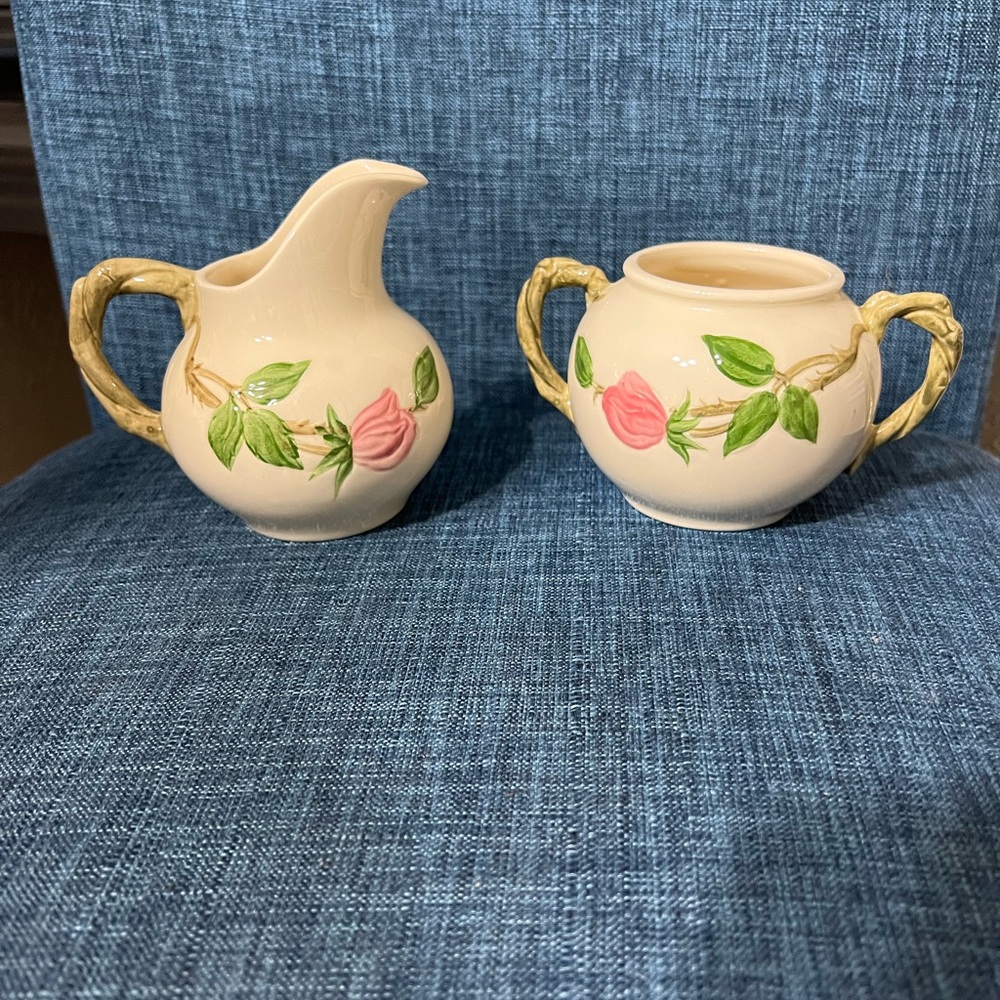 Vintage Sugar Bowl ( No Lid) & Creamer Desert Rose (USA Backstamp) Franciscan